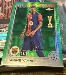 2024-25 Topps Chrome Future Stars Lamine Yamal 18/99 Green Lava Refractor