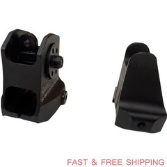 1 Pair Sight T actical Low Profile Metal Sights Folding Aluminum Front & Rear Se