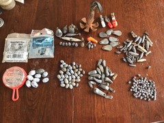 Fishing sinkers varies sizes and weights 5 pounds