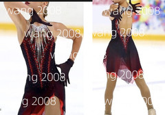 Figure Skating Dress Ice Skating Dress Competition Skating Wear black red