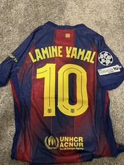 Lamine Yamal Size XXL Barcelona FAN Version Jersey 25/26 Ucl patchs