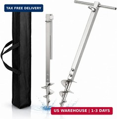 22″ 44.5″ Screw-in Sand Anchor Pole, One-Piece Non-Welded Auger, 304 Stainless S