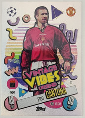 2024-25 Match Attax Eric Cantona Vintage Vibes Rainbow Foil Manchester Utd #417