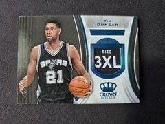 Tim Duncan Crown Royale 2018-19 Patch Tag Rare 1/1 Laundry 3xl one of one Spurs