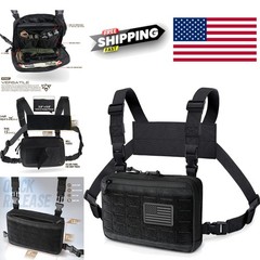 Durable 1000D Nylon Chest Rig with Concealed Carry Capability and USA Flag Patch
