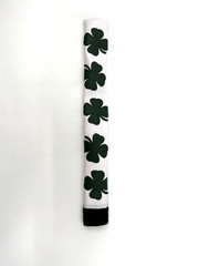 Sunfish Golf Alignment Rod Cover Green Four Leaf Clovers Lucky Solid White 143
