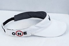 NIKE ONE VR Golf Visor Adjustable Beige Red And Black Stitched Dri-Fit Hat