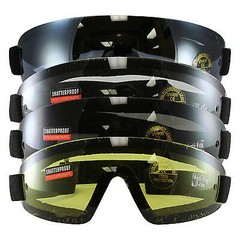 4 Set Birdz Wing SkyDiving Motorcycle Goggles UV400 YELLOW SMOKE BLUE CLEAR