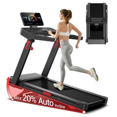 UMAY L10 Treadmill With 20% Auto Incline,Extra-Wide Running Area,Quiet Brushles