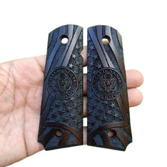 Handcraft pistol grip symbol for 1911 Officer/Compact size THAI Ebony heartwoo