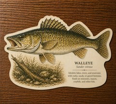 Walleye Fish Decal, Glossy Vinyl, Easy to Apply