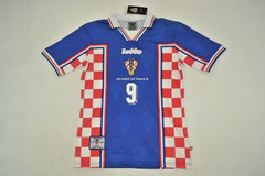 RETRO FOOTBALL JERSEY SUKER 9 CROATIA AWAY WORLD CUP FRANCE 1998 NEW/NEW