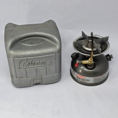 Coleman Dual Fuel 533 Gray Single Burner Camping Stove w Case USA Made