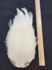 Lot 4, Top Quality Dyed WHITE India Rooster Streamer Neck Cape Feathers