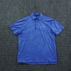 RLX Ralph Lauren Polo Shirt Mens M Blue Camo Short Sleeve Golf Performance