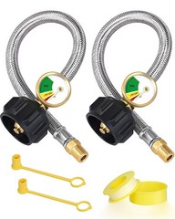 15-Inch RV Propane Tank Hose with Gauge, 15 inch rv propane hose, 15inch