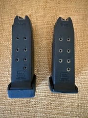 GLOCK OEM 10-Round G26 Magazines with Pearce extension grips. (Set of 2)
