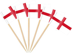 England Flag Toothpick, 100 Pcs English Cupcake Toppers, Small England Stick Fla