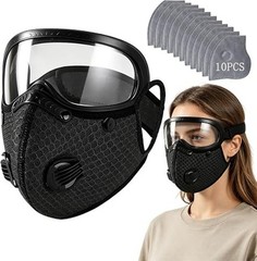 Reusable Carbon Filter Dust Mask with Adjustable Goggles, With 5-Layer Filter ET