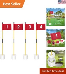 Golf Flagstick Mini, Putting Green Flag for Yard, All 3 Feet, Double-Sided Nu…