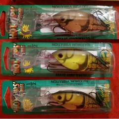 (3) LUHR JENSEN HOT LIPS EXPRESS 1/2oz Craw Combo (orange / creek / moss) Crank