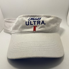 Michelob Ultra Golf Visor Hat Cap White Navy Blue Adjustable