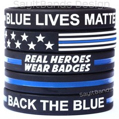 Variety Pack 5 Thin Blue Line Wristbands – USA Flag, Blue Lives Matter, and more