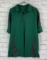 Nike Dri-fit Green Golf Shirt Mens First Down Polo M-51219 Logo Short Sleeve XL