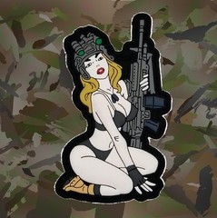 Tactical Anime Girl Morale Military Patch PVC Pin Up Hook Loop Waifu