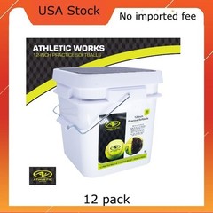 Athletic Works 12-inch Fastpitch Softball Bucket – 1 Dozen Leather Softballs