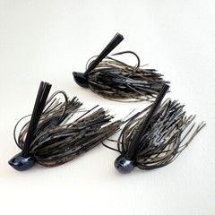 3 Hand-Tied, 3/8-oz. Magic Blue Craw Recessed Flat-Eye Flipping Jigs