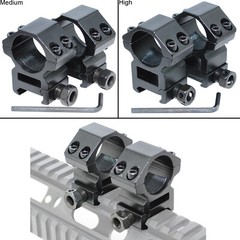 1 Pair Scope Rings 1″ Ring for Picatinny/Weaver Mount – Medium/High Profile