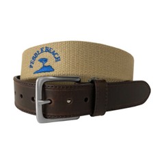 Pebble Beach Men’s PB Logo Golf Belt with Genuine Leather End Tabs NEW